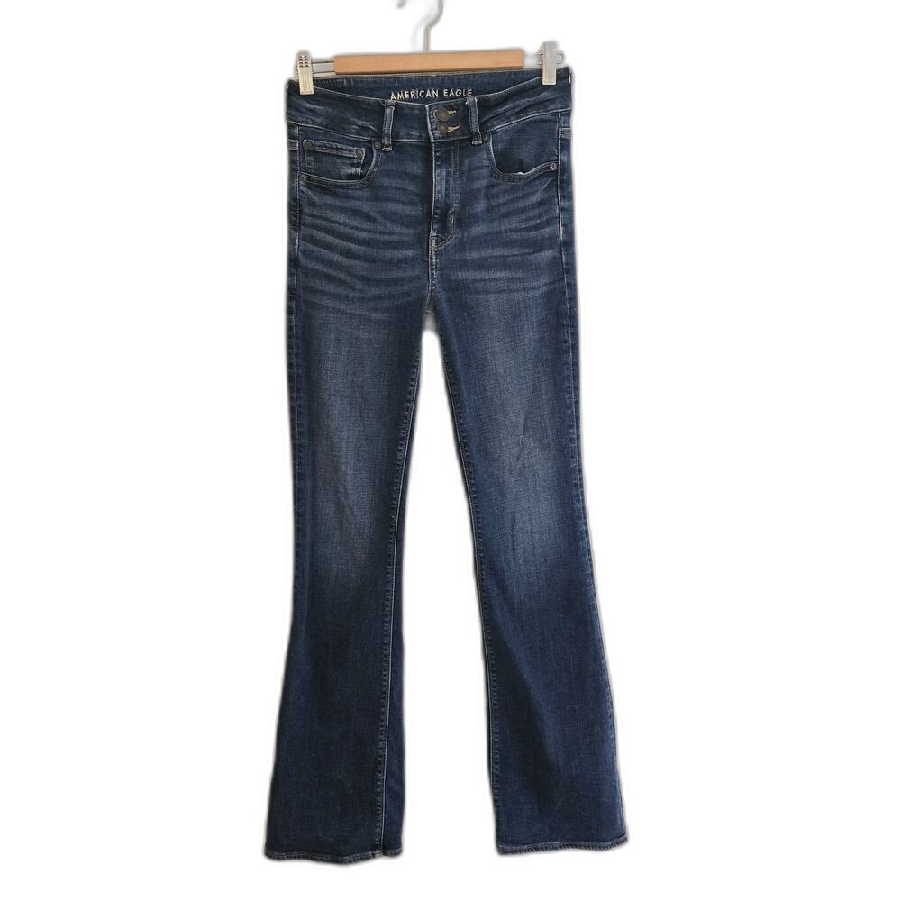 American Eagle Hi-Rise Artist Flare Stretch Jeans Dark Wash Size 6 Regular